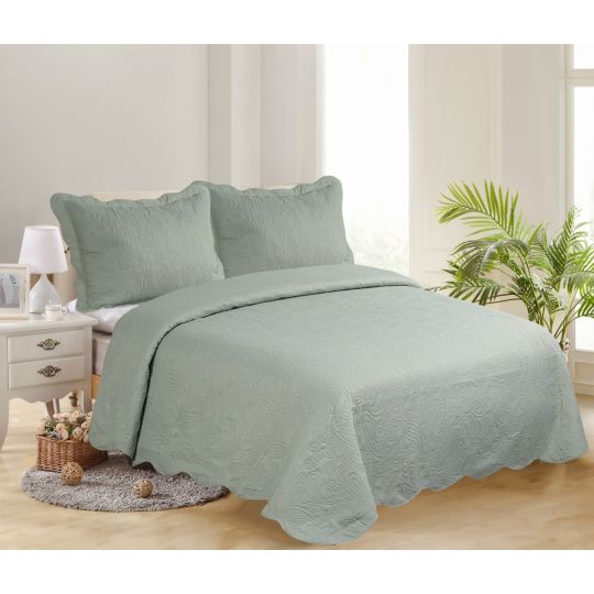 ΜΟΝΟ ΚΟΥΒΕΡΛΙ SOLID (160cm x 220cm + 1 x 50cm x 70cm ) MINT/CREAM