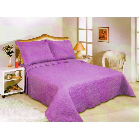 ΚΟΥΒΕΡΛΙ σετ (220cm x 240cm + 2 x 50cm x 70cm) μωβ της Silk Fashion