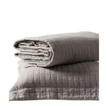 ΚΟΥΒΕΡΛΙ σετ (220cm x 240cm + 2 x 50cm x 70cm) STONEWASHED COFFEE της Silk Fashion