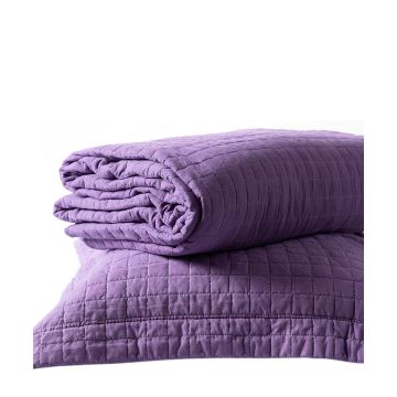 ΚΟΥΒΕΡΛΙ σετ (220cm x 240cm + 2 x 50cm x 70cm) STONEWASHED PURPLE της Silk Fashion