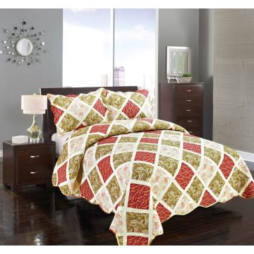 ΚΟΥΒΕΡΛΙ σετ (220cm x 240cm + 2 x 50cm x 70cm)  ΠΑΛ ΚΑΡΡΩ της Silk Fashion