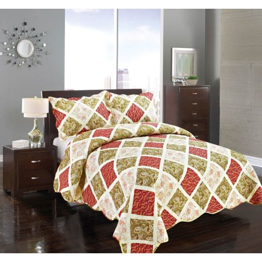 ΚΟΥΒΕΡΛΙ σετ (220cm x 240cm + 2 x 50cm x 70cm)  ΠΑΛ ΚΑΡΡΩ της Silk Fashion