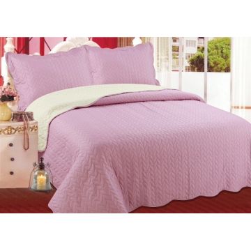 ΚΟΥΒΕΡΛΙ σετ (220cm x 240cm + 2 x 50cm x 70cm) φύλλο amethyst της Silk Fashion