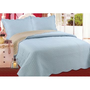 ΚΟΥΒΕΡΛΙ σετ (220cm x 240cm + 2 x 50cm x 70cm) φύλλο sky της Silk Fashion