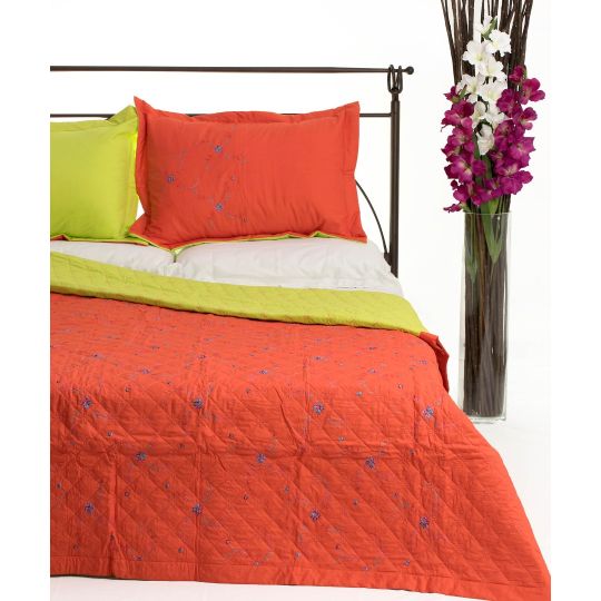 ΚΟΥΒΕΡΛΙ σετ (220cm x 240cm + 2 x 50cm x 70cm)  024 πορτοκαλί της Silk Fashion