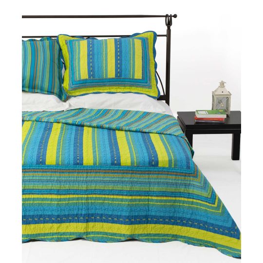 ΚΟΥΒΕΡΛΙ  σετ (220cm x 240cm + 2 x 50cm x 70cm) 8013 μπλέ της Silk Fashion 