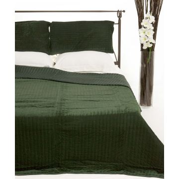 ΚΟΥΒΕΡΛΙ σετ (220cm x 240cm + 2 x 50cm x 70cm  VELVET πράσινο της Silk Fashion
