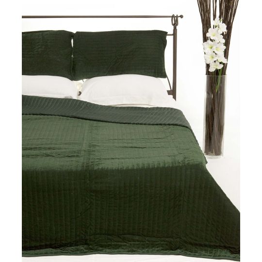 ΚΟΥΒΕΡΛΙ σετ (220cm x 240cm + 2 x 50cm x 70cm  VELVET πράσινο της Silk Fashion