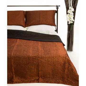 ΚΟΥΒΕΡΛΙ σετ (220cm x 240cm + 2 x 50cm x 70cm 6330 κεραμιδί της Silk Fashion