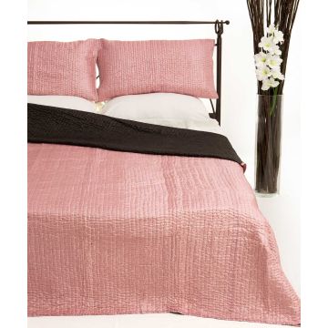 ΚΟΥΒΕΡΛΙ σετ (160cm x 220cm + 1 x 50cm x 70cm) 6330 ρόζ της Silk Fashion