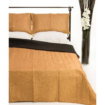 ΚΟΥΒΕΡΛΙ σετ (160cm x 220cm + 1 x 50cm x 70cm) 6330 χρυσό της Silk Fashion