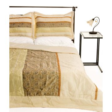 ΚΟΥΒΕΡΛΙ σετ (220cm x 240cm + 2 x 50cm x 70cm) TAJ MAHAL ivory της Silk Fashion