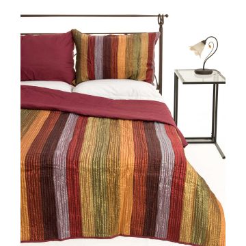 ΚΟΥΒΕΡΛΙ σετ (160cm x 220cm + 1 x 50cm x 70cm) 6329 μπορντώ της Silk Fashion