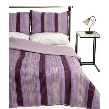 ΚΟΥΒΕΡΛΙ σετ (160cm x 220cm + 1 x 50cm x 70cm) 6329 μώβ της Silk Fashion