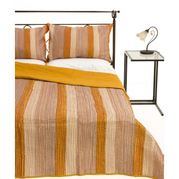 ΚΟΥΒΕΡΛΙ σετ (160cm x 220cm + 1 x 50cm x 70cm) 6329 χρυσό της Silk Fashion