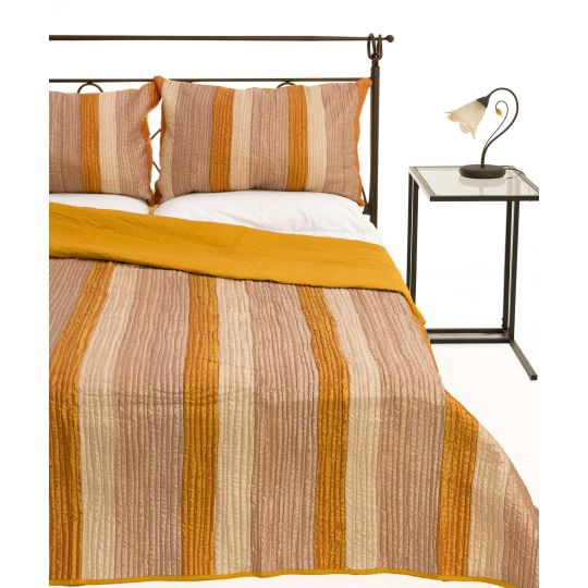 ΚΟΥΒΕΡΛΙ σετ (160cm x 220cm + 1 x 50cm x 70cm) 6329 χρυσό της Silk Fashion