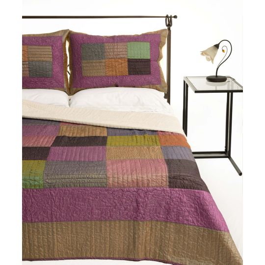 ΚΟΥΒΕΡΛΙ σετ (160cm x 220cm + 1 x 50cm x 70cm) 6153 μώβ της Silk Fashion