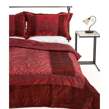ΚΟΥΒΕΡΛΙ σετ (160cm x 220cm + 1 x 50cm x 70cm) 10507 κόκκινο της Silk Fashion