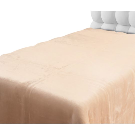 Βελουτέ κουβέρτες (160cm x 220cm) μπεζ της Silk Fashion