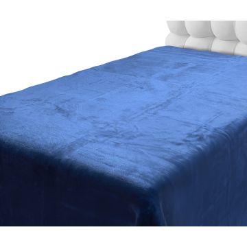 Βελουτέ κουβέρτες (160cm x 220cm) μπλέ της Silk Fashion