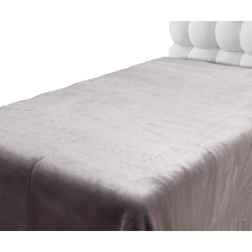 Βελουτέ κουβέρτες (160cm x 220cm) ανοιχτό γκρί της Silk Fashion