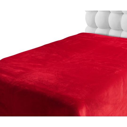 Βελουτέ κουβέρτες (160cm x 220cm) κόκκινο της Silk Fashion