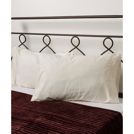 Silk Fashion Βαμβακερή μαξιλαροθήκη με κέντημα 050 (46cm x 70cm) μπέζ ζευγάρι