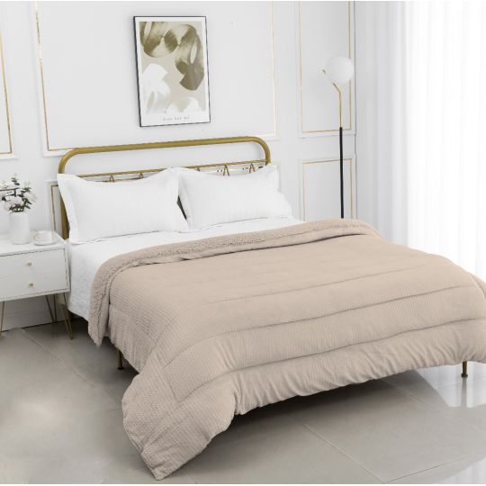 Κουβερτοπάπλωμα damask (220cm x 240cm) camel της Silk Fashion