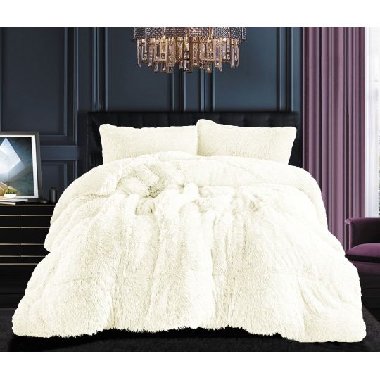 Κουβερτοπάπλωμα μαλλιαρό (220cm x 240cm) λευκό της Silk Fashion