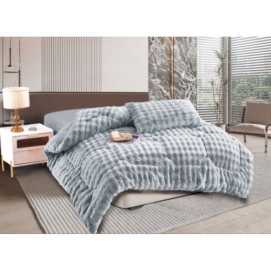 Κουβερτοπάπλωμα burble (220cm x 240cm) γκρί της Silk Fashion