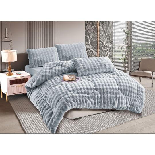 Κουβερτοπάπλωμα burble (170cm x 240cm + 50cm x 70cm) γκρί της Silk Fashion