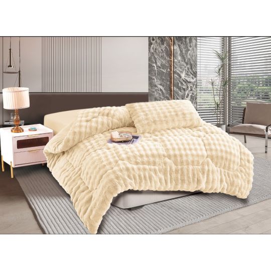 Κουβερτοπάπλωμα burble (240cm x 260cm) cream της Silk Fashion