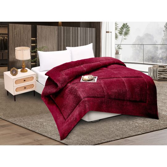 Κουβερτοπάπλωμα solid (240cm x 260cm) burgundy της Silk Fashion