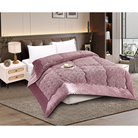 Κουβερτοπάπλωμα pv plush (240cm x 260cm) rust red της Silk Fashion