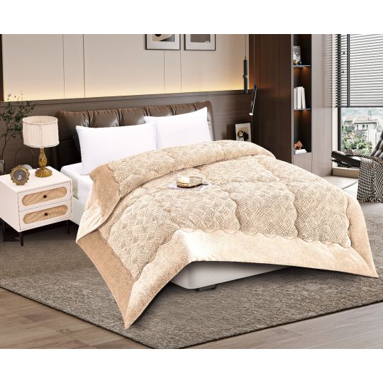 Κουβερτοπάπλωμα pv plush (240cm x 260cm) cream της Silk Fashion
