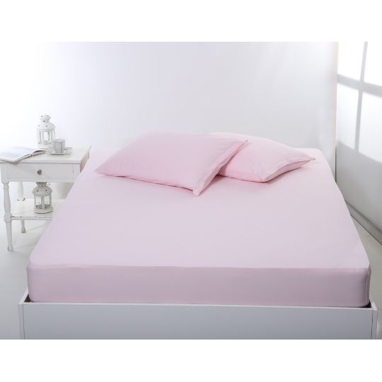 Σεντόνι με λάστιχο jersey (100cm x 200cm + 35cm) pink