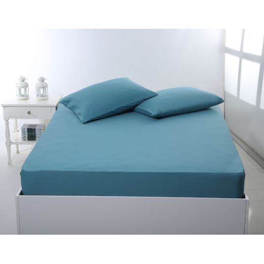 Σεντόνι με λάστιχο jersey (100cm x 200cm + 35cm) petrol