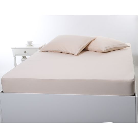 Σεντόνι με λάστιχο jersey (180cm x 200cm + 35cm) light beige