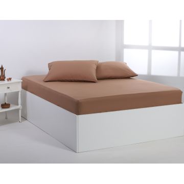 Βαμβακερό σεντόνι essentials (105cm x 200cm + 35cm) praline