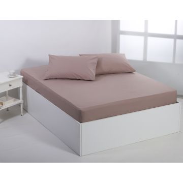 Βαμβακερό σεντόνι essentials (105cm x 200cm + 35cm) mashroom