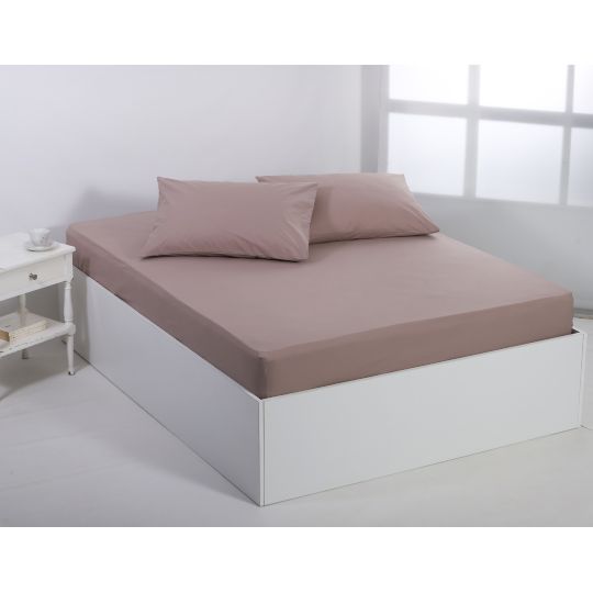 Βαμβακερό σεντόνι essentials (105cm x 200cm + 35cm) mashroom