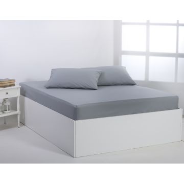 Βαμβακερό σεντόνι essentials (105cm x 200cm + 35cm) quarry