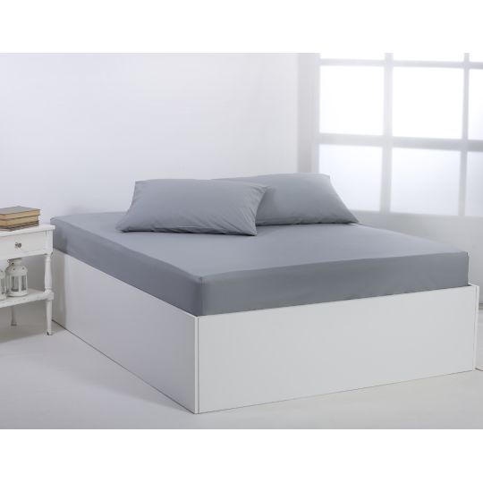 Βαμβακερό σεντόνι essentials (105cm x 200cm + 35cm) quarry