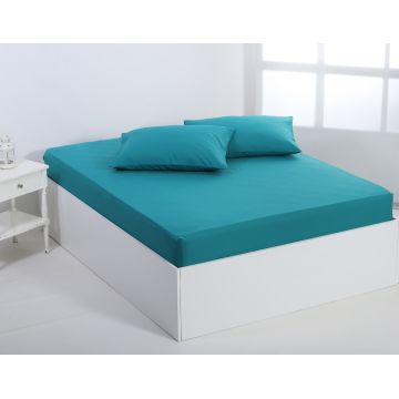 Βαμβακερό σεντόνι essentials (165cm x 267cm) teal blue