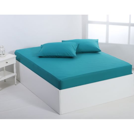 Βαμβακερό σεντόνι essentials (165cm x 267cm) teal blue