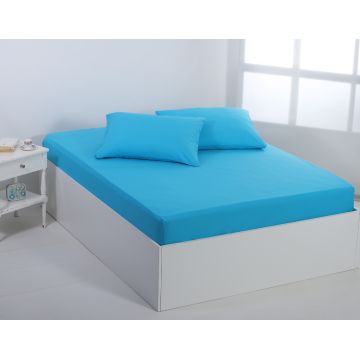 Βαμβακερό σεντόνι essentials (125cm x 200cm + 35cm) river blue