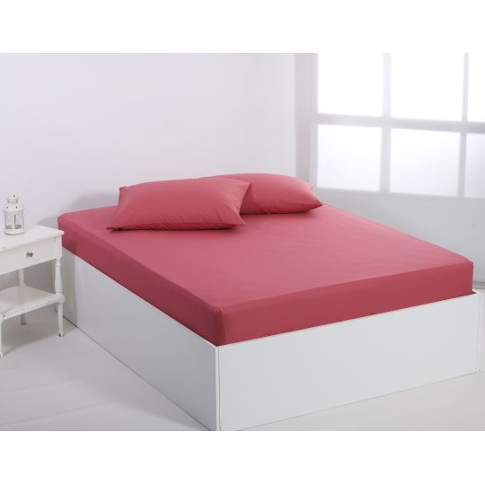 Βαμβακερό σεντόνι essentials (125cm x 200cm + 35cm) baroque rose