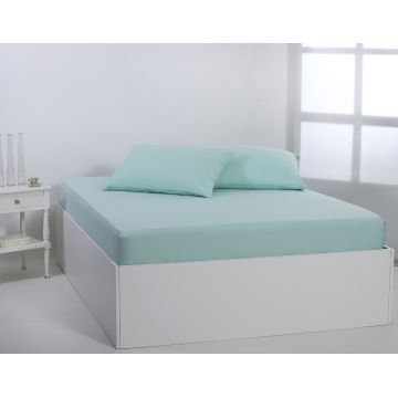 Βαμβακερό σεντόνι essentials (125cm x 200cm + 35cm) misty jade