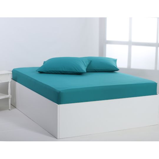 Βαμβακερό σεντόνι essentials (225cm x 267cm) teal blue