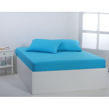 Βαμβακερό σεντόνι essentials (245cm x 267cm) river blue